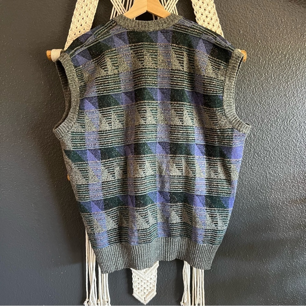 Vintage Bobby Yosten Men’s Lambs Wool Sweater Vest Grandpa Core Coastal Grunge - Picture 2 of 6